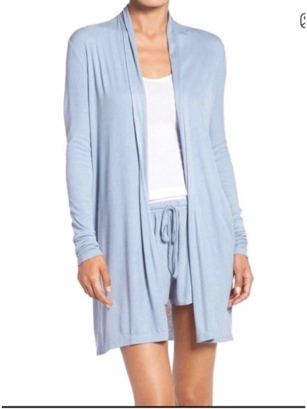 Barefoot Dreams Luxe Ribbed Jersey Long Cardigan Size Medium NEW!!